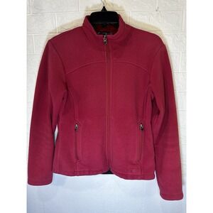R.E.I. Burgundy fleece zip-up jacket women sz S